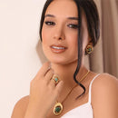 CONJUNTO FOLHEADO A OURO