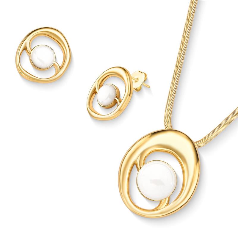 Conjunto Brilhato Pedras Naturais Brasileiras — Folheado a Ouro