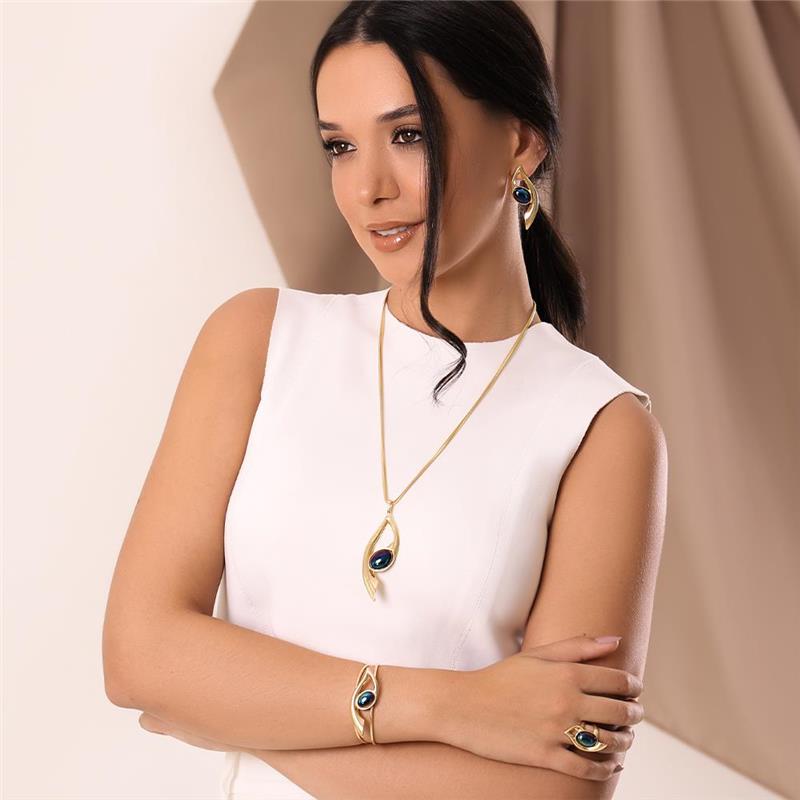 CONJUNTO FOLHEADO A OURO