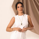 CONJUNTO FOLHEADO A OURO