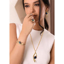 CONJUNTO FOLHEADO A OURO