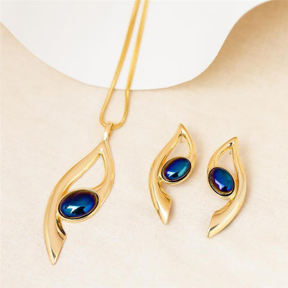 Conjunto Brilhato Pedras Naturais Brasileiras — Folheado a Ouro
