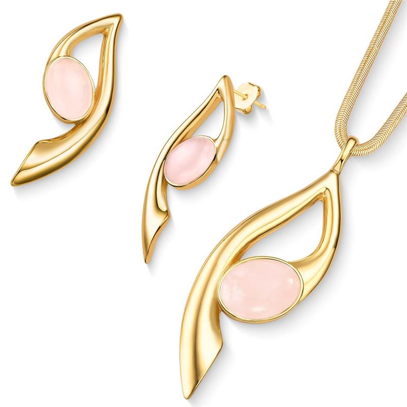 Conjunto Brilhato Pedras Naturais Brasileiras — Folheado a Ouro