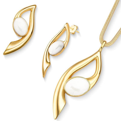 Conjunto Brilhato Pedras Naturais Brasileiras — Folheado a Ouro