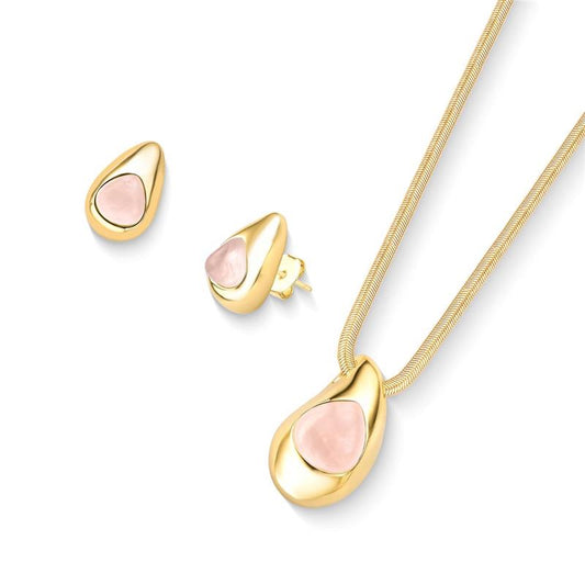 Conjunto Brilhato Pedras Naturais Brasileiras — Folheado a Ouro