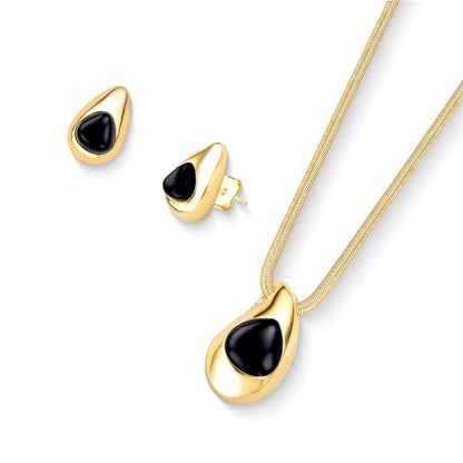 Conjunto Brilhato Pedras Naturais Brasileiras — Folheado a Ouro