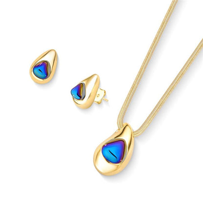Conjunto Brilhato Pedras Naturais Brasileiras — Folheado a Ouro