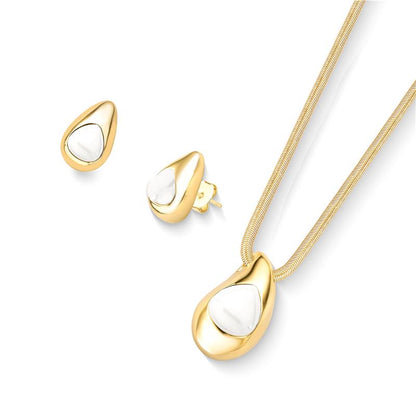 Conjunto Brilhato Pedras Naturais Brasileiras — Folheado a Ouro