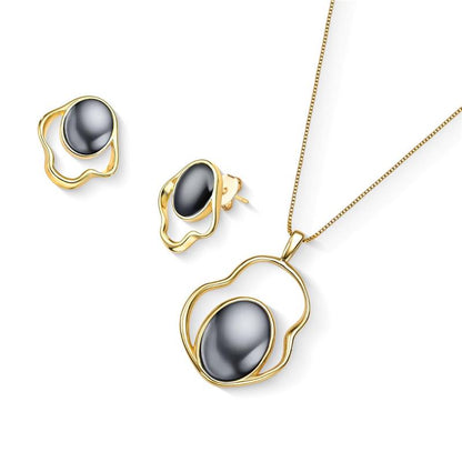 Conjunto Brilhato Pedras Naturais Brasileiras — Folheado a Ouro