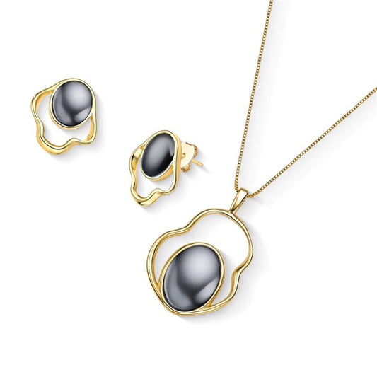 Conjunto Brilhato Pedras Naturais Brasileiras — Folheado a Ouro