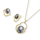 CONJUNTO FOLHEADO A OURO