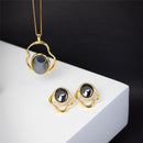 CONJUNTO FOLHEADO A OURO