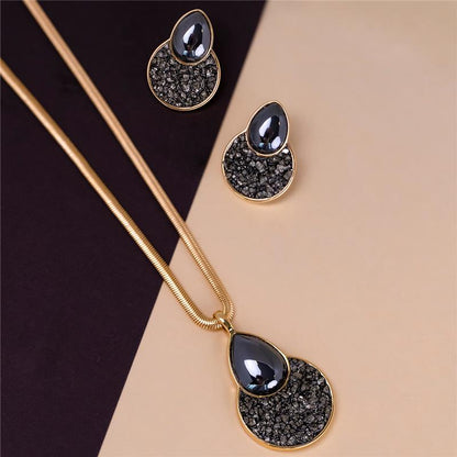 Conjunto Brilhato Pedras Naturais Brasileiras — Folheado a Ouro