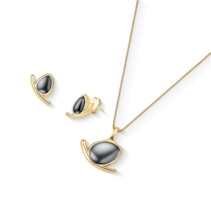 CONJUNTO FOLHEADO A OURO