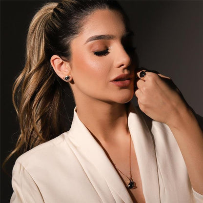 Conjunto Brilhato Pedras Naturais Brasileiras — Folheado a Ouro