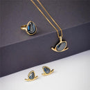 CONJUNTO FOLHEADO A OURO