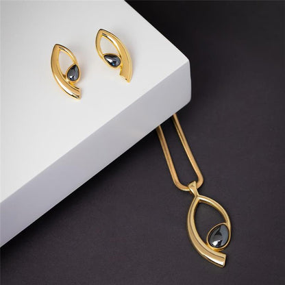 Conjunto Brilhato Pedras Naturais Brasileiras — Folheado a Ouro