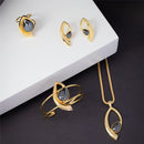 CONJUNTO FOLHEADO A OURO