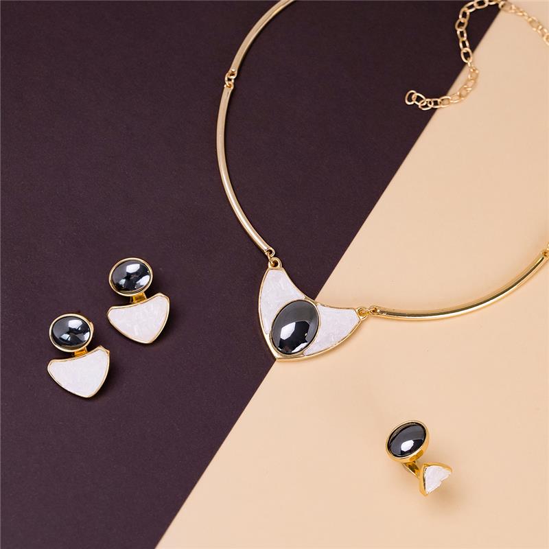 Conjunto Brilhato Pedras Naturais Brasileiras — Folheado a Ouro