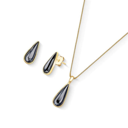 Conjunto Brilhato Pedras Naturais Brasileiras — Folheado a Ouro