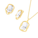 CONJUNTO FOLHEADO A OURO