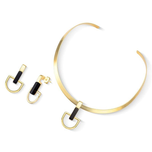 Conjunto Brilhato Pedras Naturais Brasileiras — Folheado a Ouro