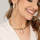 CONJUNTO FOLHEADO A OURO