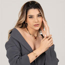 CONJUNTO FOLHEADO A OURO