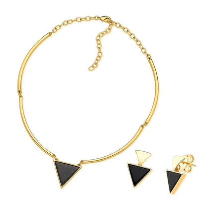 Conjunto Brilhato Pedras Naturais Brasileiras — Folheado a Ouro