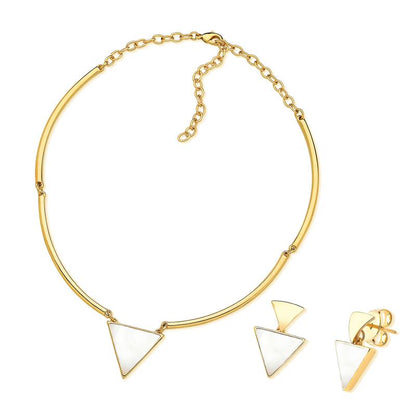Conjunto Brilhato Pedras Naturais Brasileiras — Folheado a Ouro