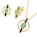 CONJUNTO FOLHEADO A OURO