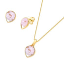 CONJUNTO FOLHEADO A OURO