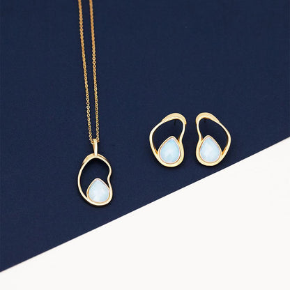 Conjunto Brilhato Pedras Naturais Brasileiras — Folheado a Ouro