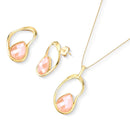 CONJUNTO FOLHEADO A OURO