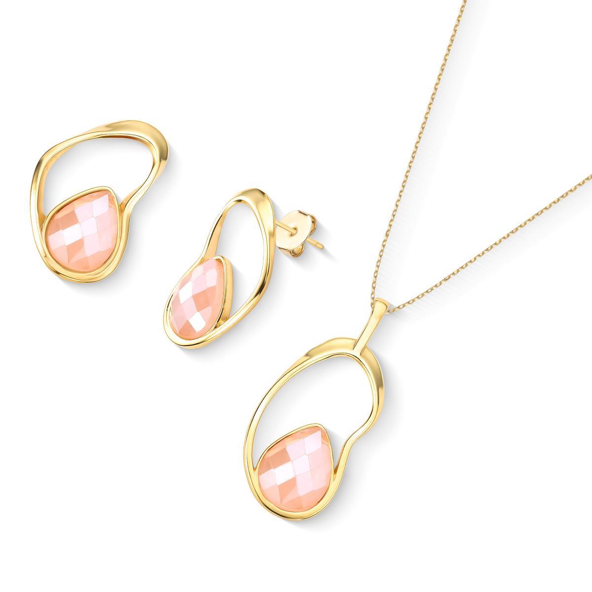 CONJUNTO FOLHEADO A OURO