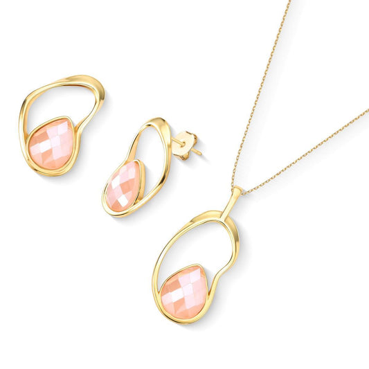 CONJUNTO FOLHEADO A OURO