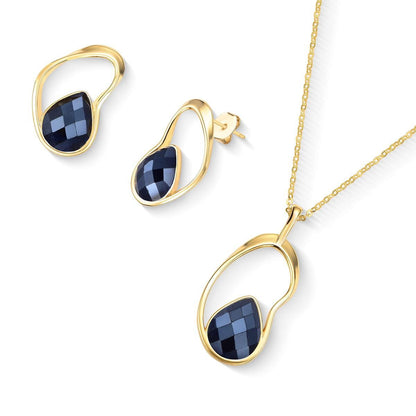 CONJUNTO FOLHEADO A OURO