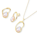 CONJUNTO FOLHEADO A OURO