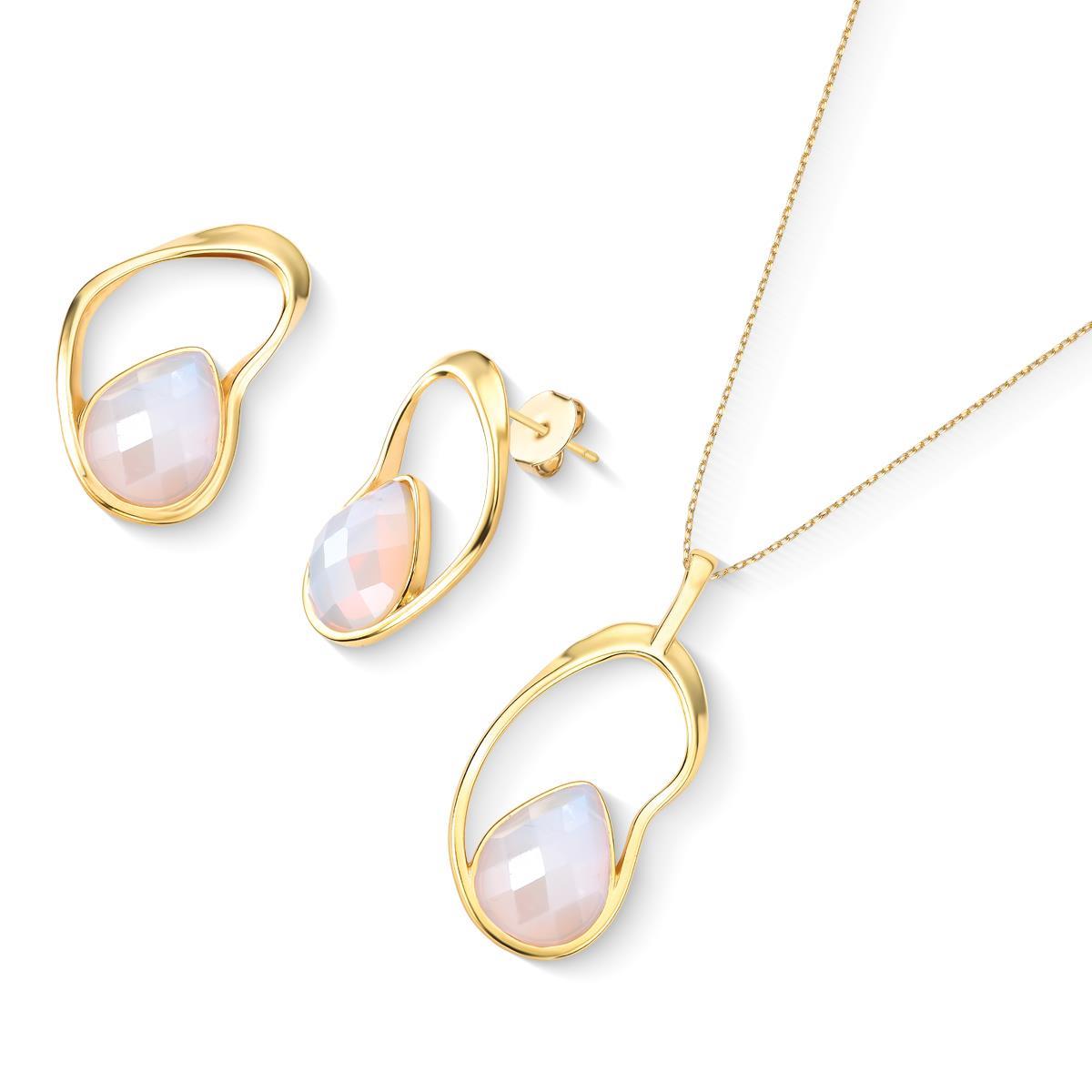 CONJUNTO FOLHEADO A OURO