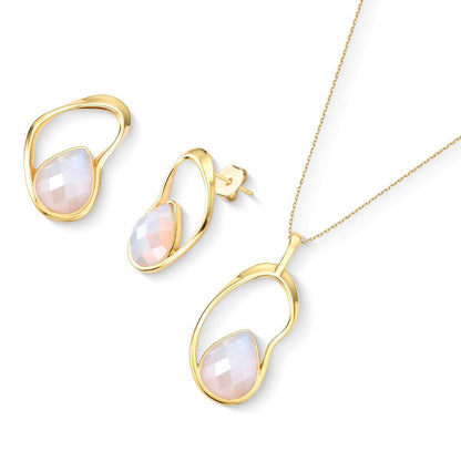 CONJUNTO FOLHEADO A OURO