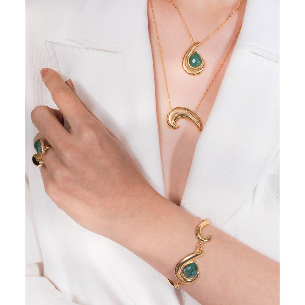 Conjunto Brilhato Pedras Naturais Brasileiras — Folheado a Ouro