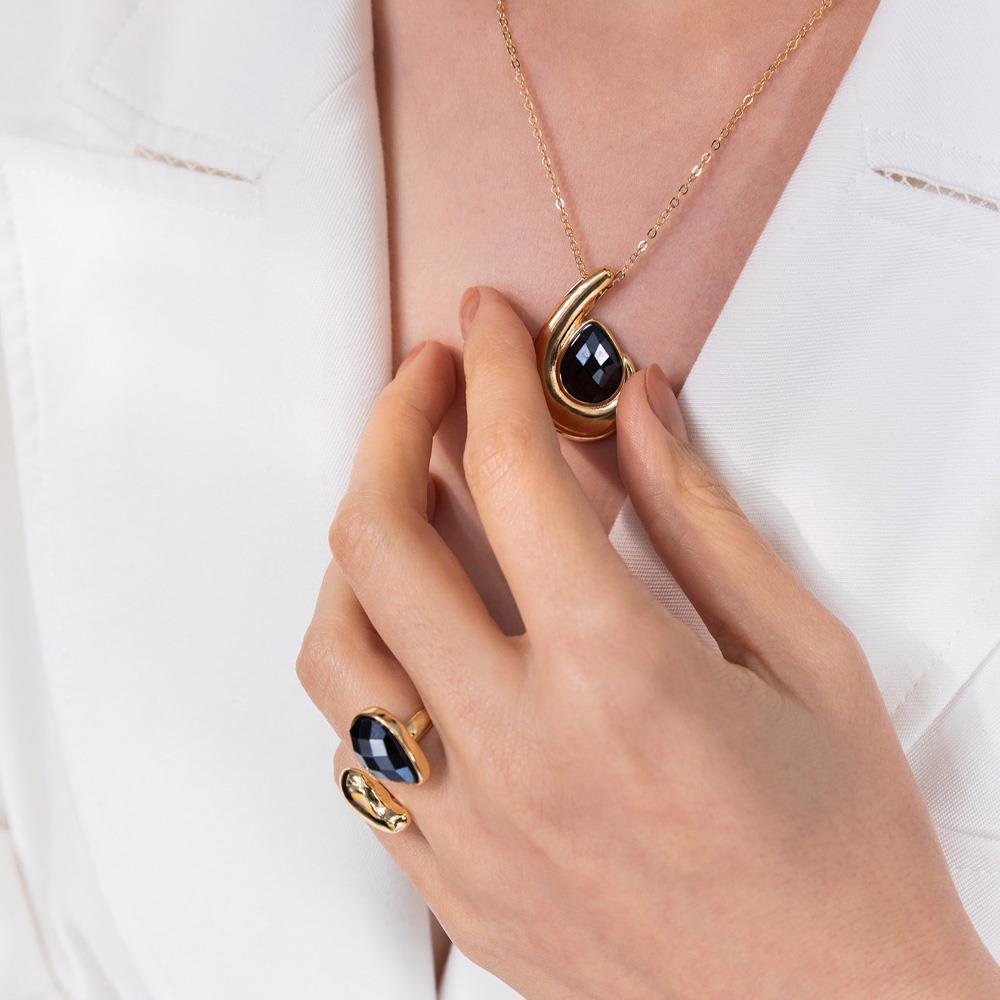 Conjunto Brilhato Pedras Naturais Brasileiras — Folheado a Ouro