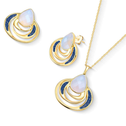 CONJUNTO FOLHEADO A OURO