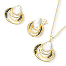 CONJUNTO FOLHEADO A OURO