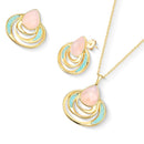 CONJUNTO FOLHEADO A OURO