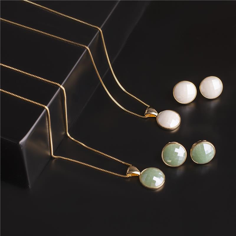 Conjunto Brilhato Pedras Naturais Brasileiras — Folheado a Ouro