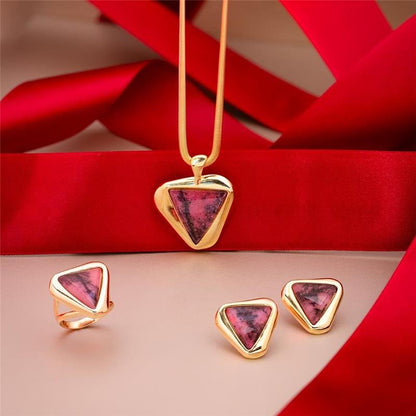 Conjunto Brilhato Pedras Naturais Brasileiras — Folheado a Ouro