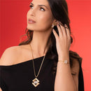 CONJUNTO FOLHEADO A OURO