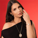 CONJUNTO FOLHEADO A OURO