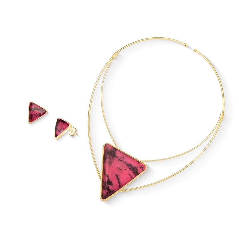 CONJUNTO FOLHEADO A OURO